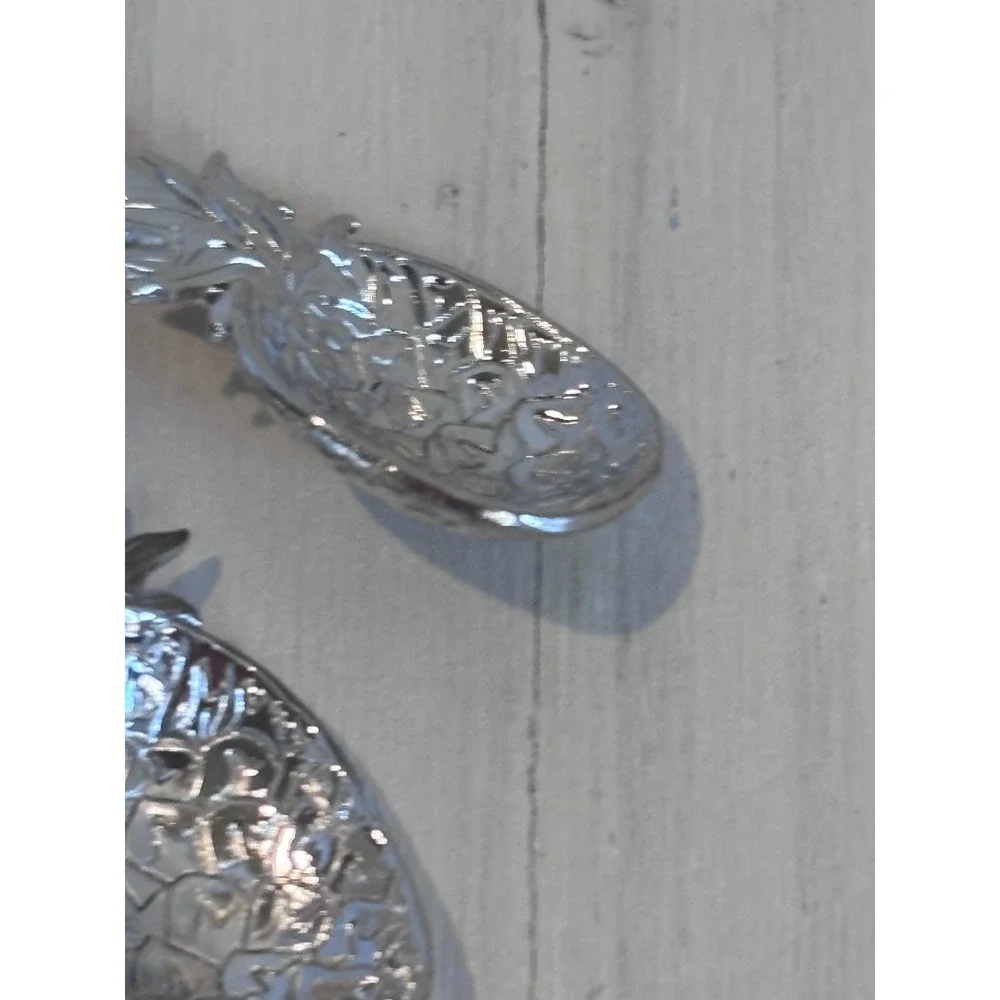 Ganz Silver Pineapple Measuring Spoons Set of 4 Aluminum Tropical Coastal